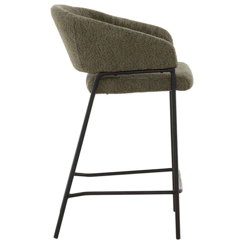 Blue Sun Designs Cathey Counter Stool with Olive Fabric Seat, , large