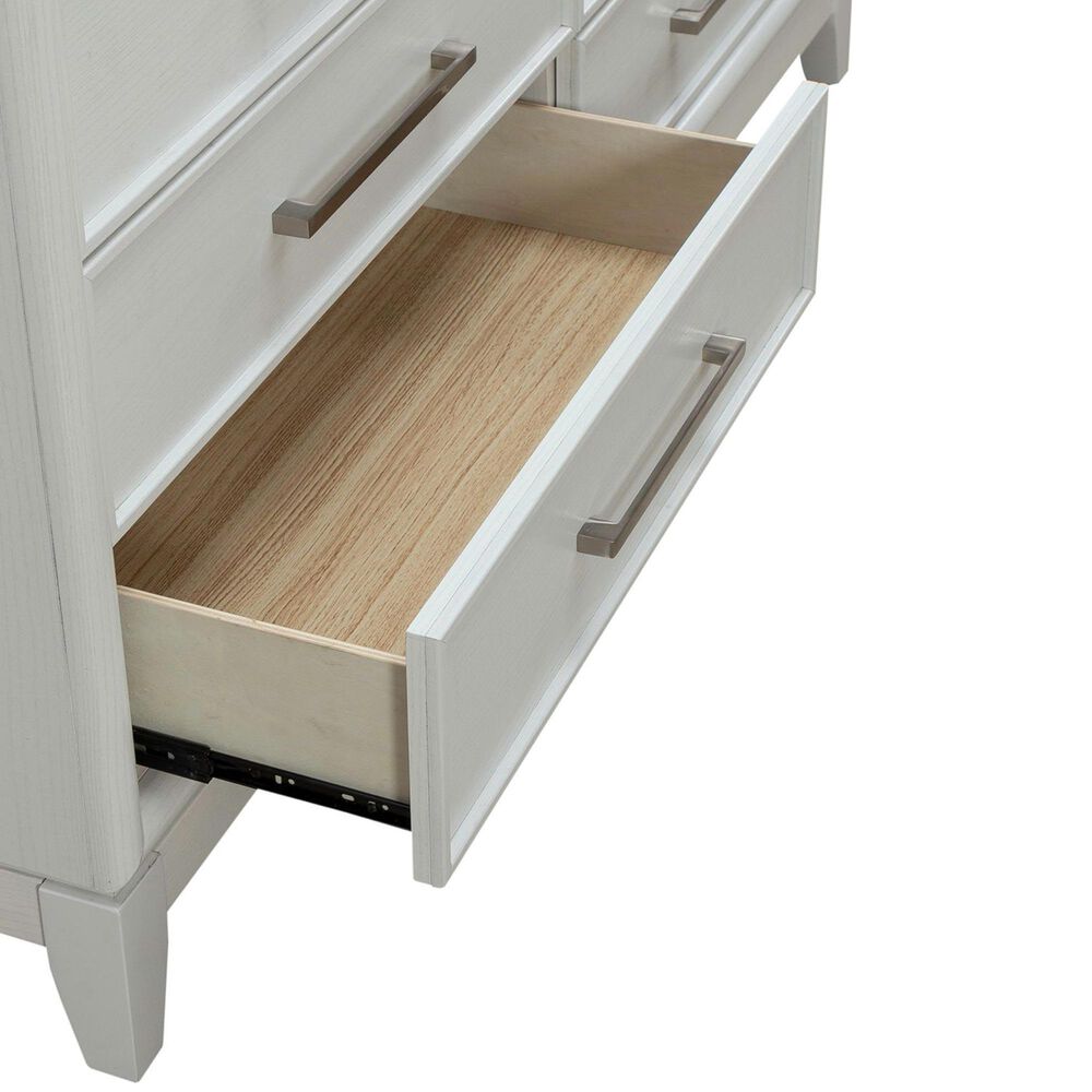 Belle Furnishings Reflections 6-Drawer Dresser and Mirror in Pearl White and Rhinestone, , large