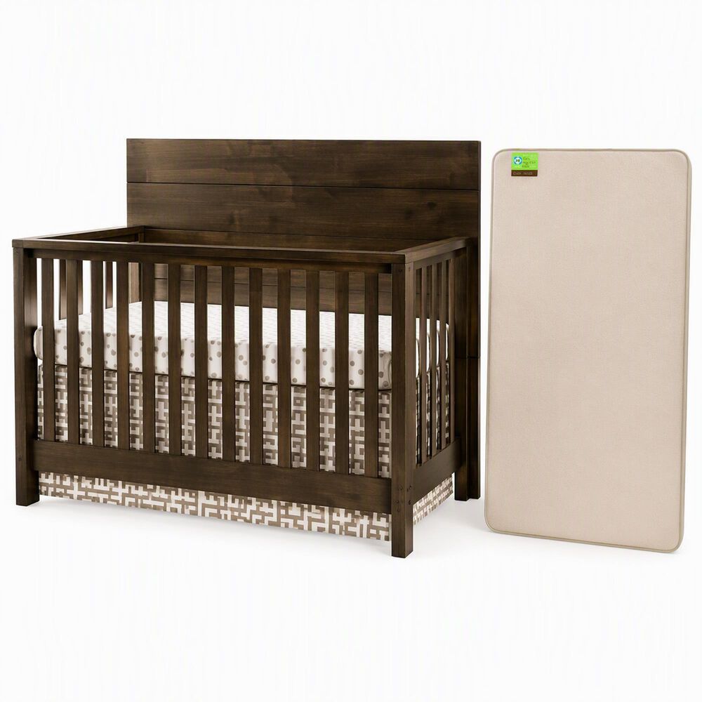 Eastern Shore Dovetail 2- Piece Nursery with Convertible Crib and Sealy Crib Mattress in Graphite, , large