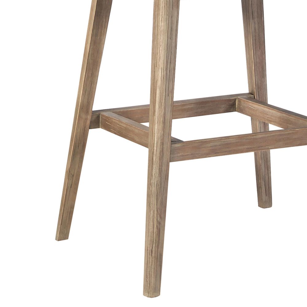 Blue River Tutti Frutti Patio Barstool with Grey Cushion in Aged Teak, , large