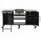 HOMLUX 72.4" Outdoor Kitchen Island with Large Fold-out Prep Table and Adjustable Shelves for Big Green Egg in Black, , large