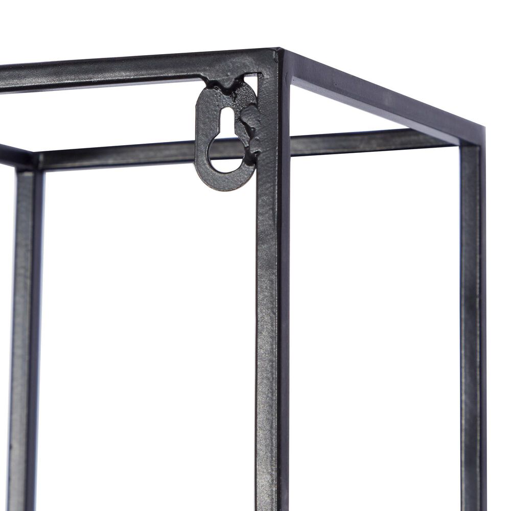 Maple and Jade 7-Bottle Display Wall Wine Rack in Matte Black and Brown, , large