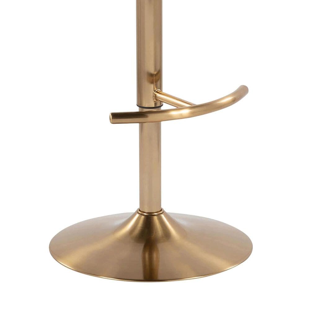 LumiSource Diana Adjustable Barstool with Black Faux Leather Upholstery in Gold (Set of 2), , large