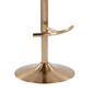 LumiSource Diana Adjustable Barstool with Black Faux Leather Upholstery in Gold (Set of 2), , large