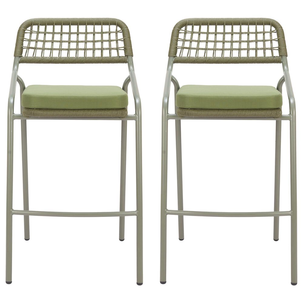Zuo Modern Rio Patio Barstool in Green (Set of 2), , large