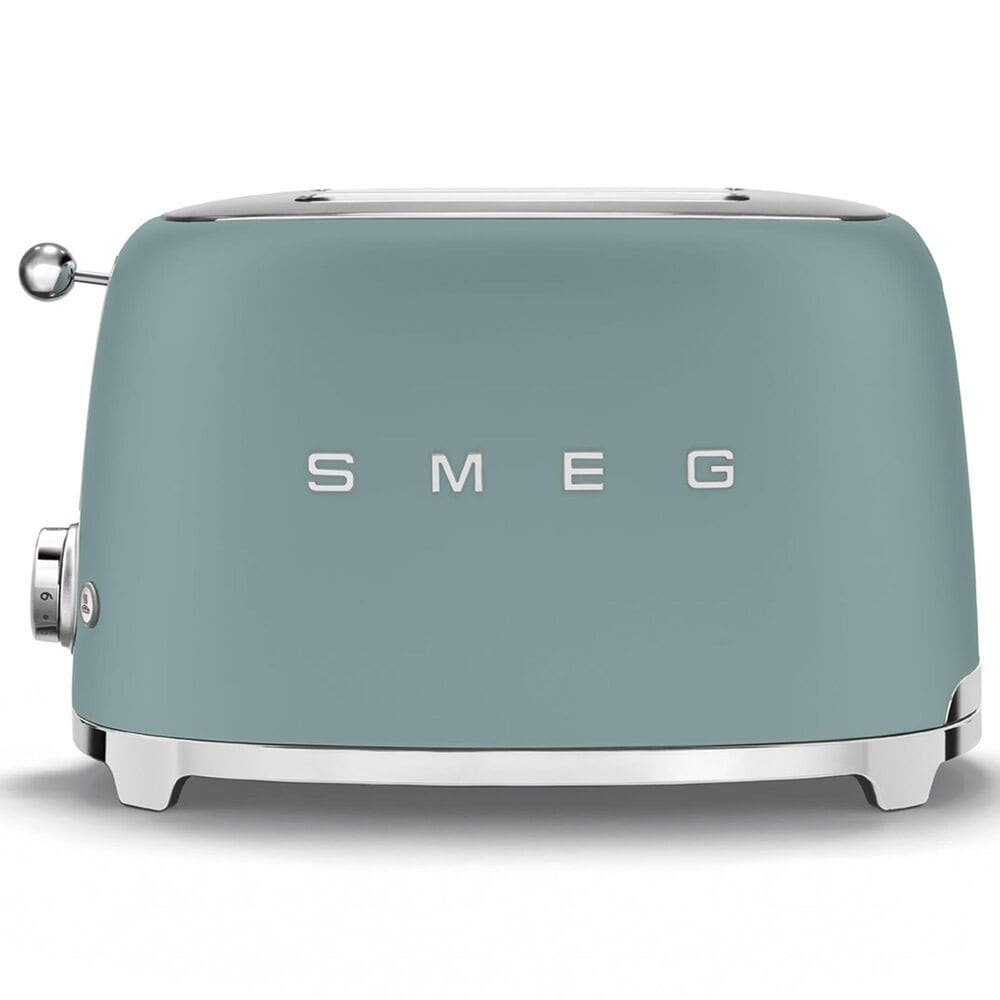 SMEG Retro-Style 2-Slice Toaster in Matte Emerald Green and Polished Chrome, , large