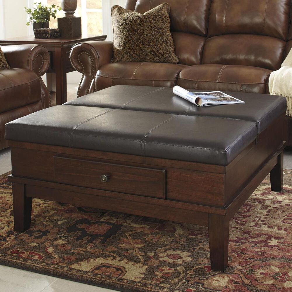 Signature Design by Ashley Gately Ottoman Coffee Table in Medium Brown, , large