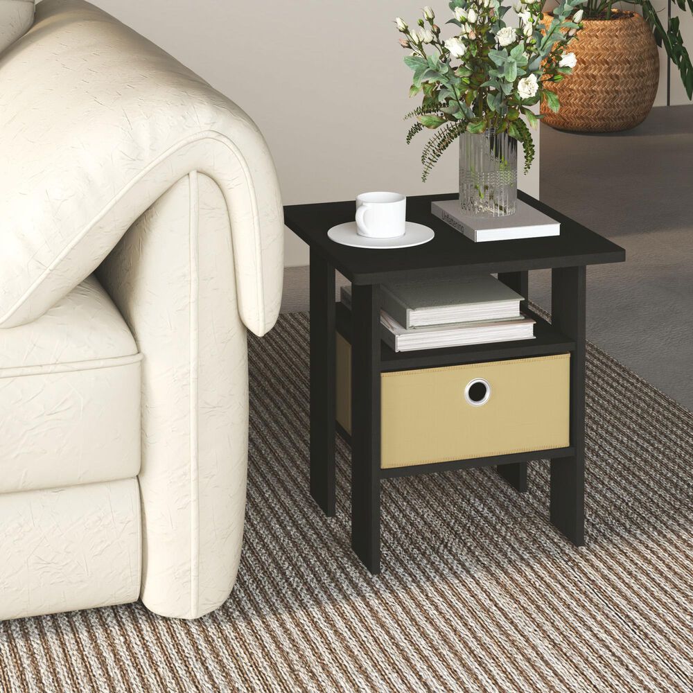 HOMLUX 1-Drawer End Table in Espresso, , large