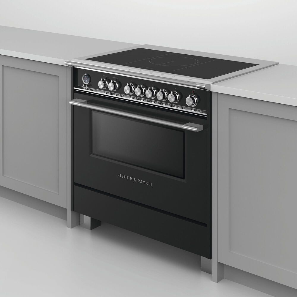 Fisher and Paykel 36" Classic Induction Range with 5 Burners in Black