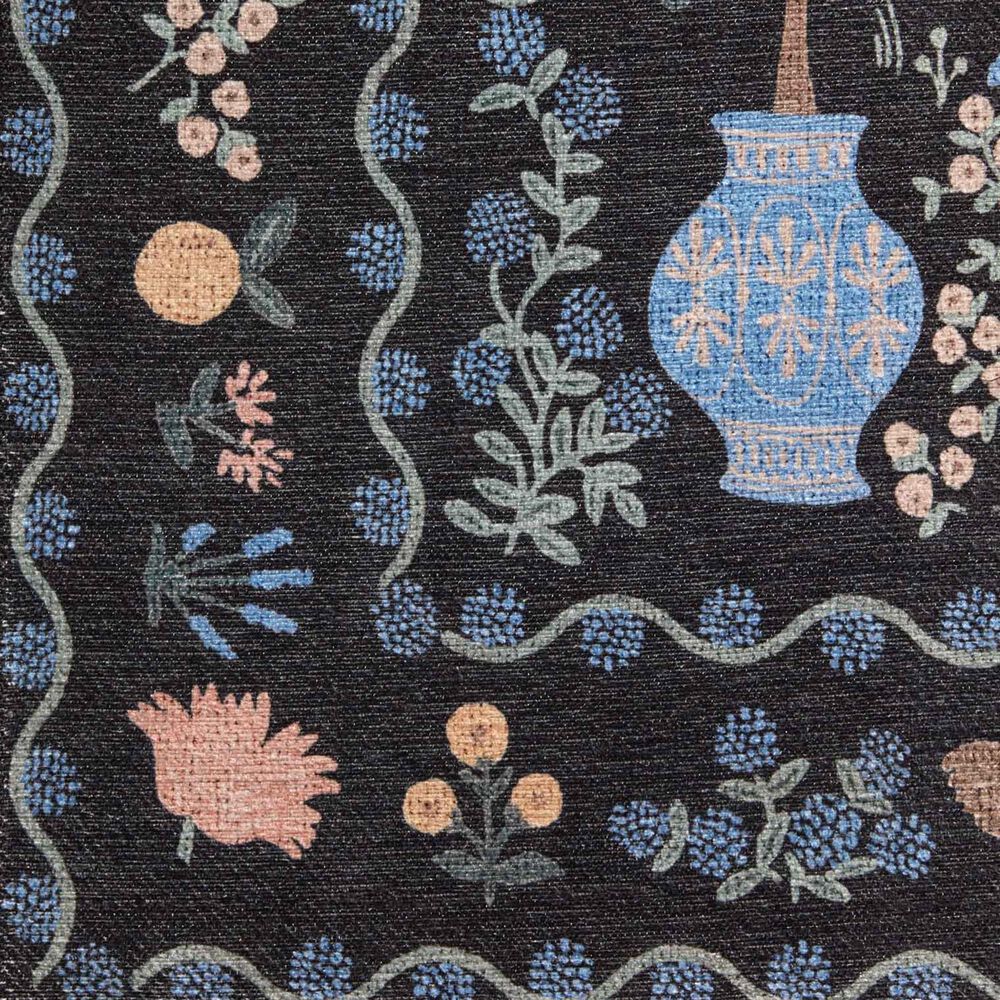 Rifle Paper Co. Menagerie MEN-03 2&#39;6&quot; x 7&#39;6&quot; Black Runner, , large