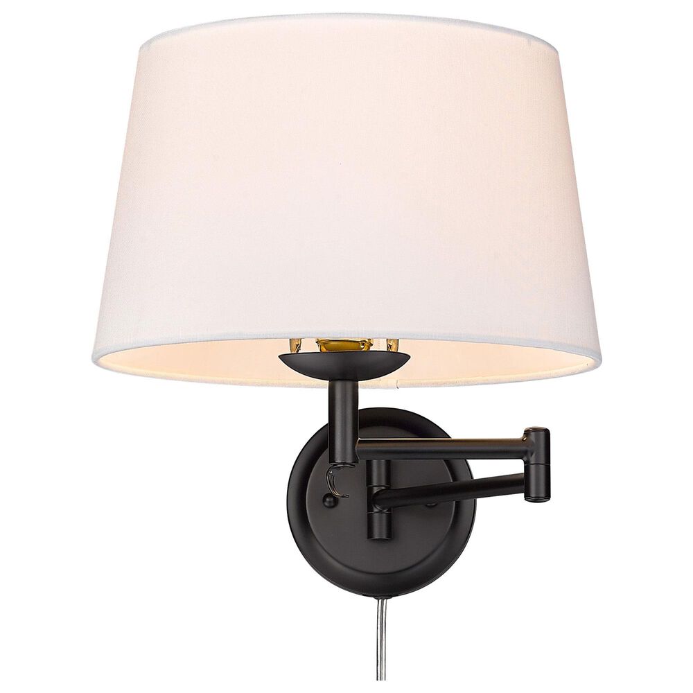 Golden Lighting Eleanor 1-Light Articulating Wall Sconce in Matte Black, , large