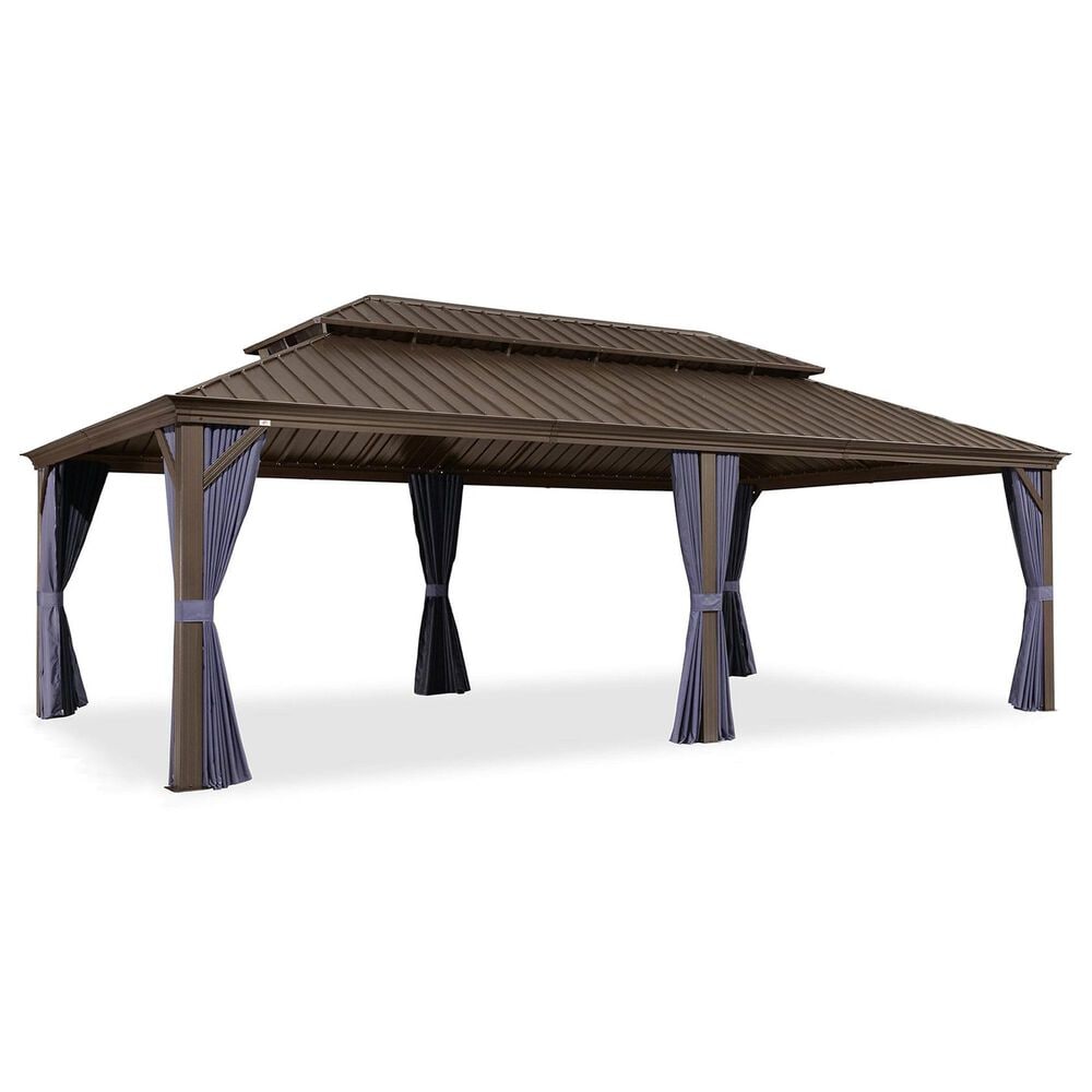HOMLUX 12" x 24" Hardtop gazebo with double roof in Bronze, , large