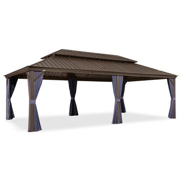 HOMLUX 12" x 24" Hardtop gazebo with double roof in Bronze, , large