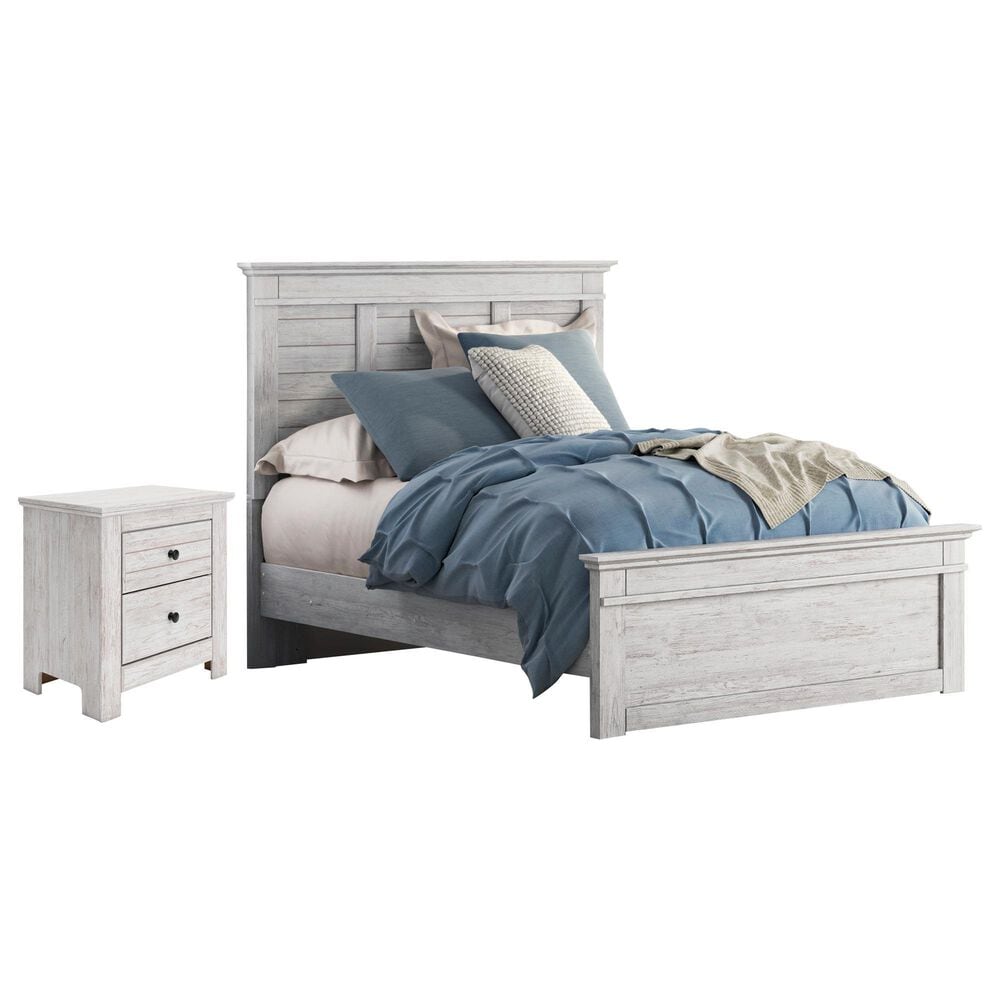 Ashley Makidern 2 Piece Full Panel Bedroom Set in Whitewash, , large