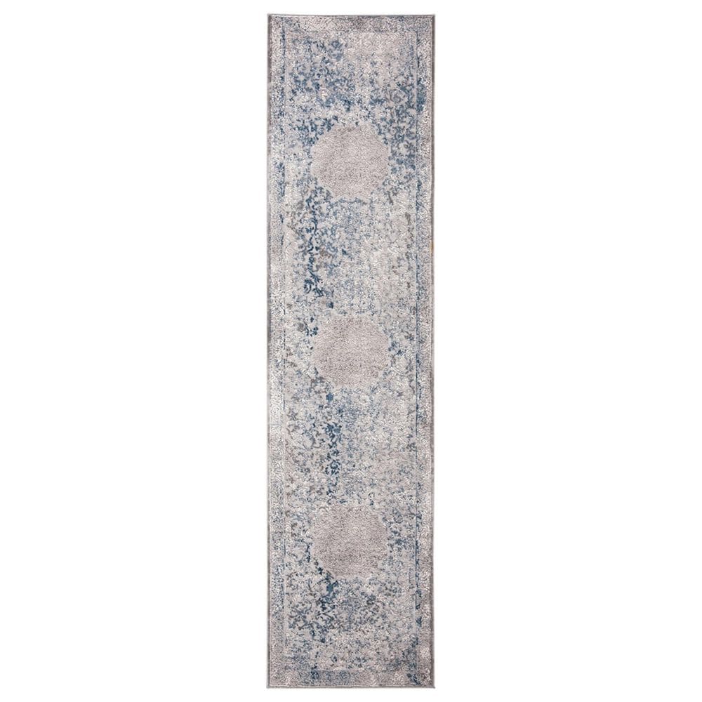 Safavieh Invista Traditional 2" x 8" Grey and Blue Runner, , large