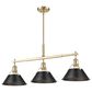 Golden Lighting Orwell 3-Light Linear Pendant with Matte Black Shade in Brushed Champagne Bronze, , large