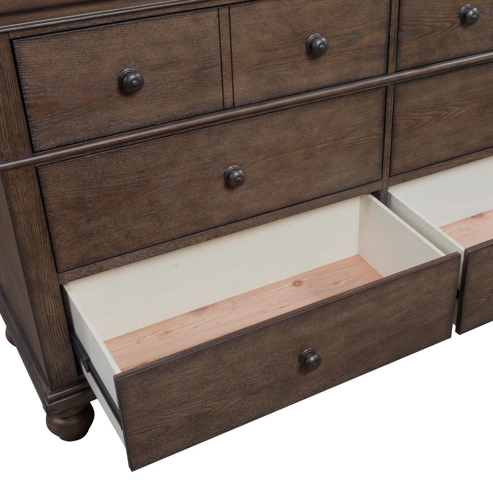Riva Ridge Oxford 4 Piece King Panel Storage Bedroom Set in Cocoa with AC Outlets and USB Ports, , large