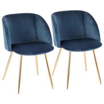 Lumisource Luna Dining Chair in Blue/Gold (Set of 2), , large