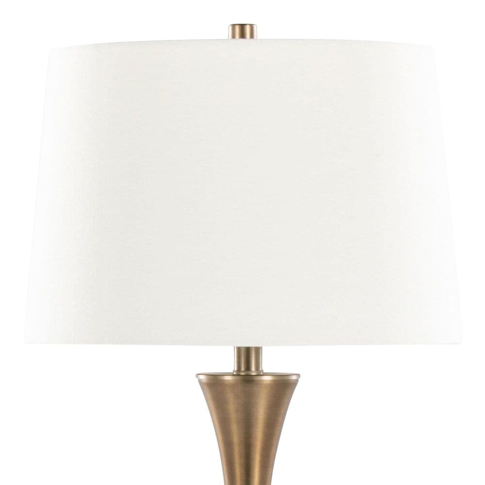 LumiSource Lenuxe 29" Metal Table Lamp with Off-White Linen Shade in Matte Golden Bronze (Set of 2), , large