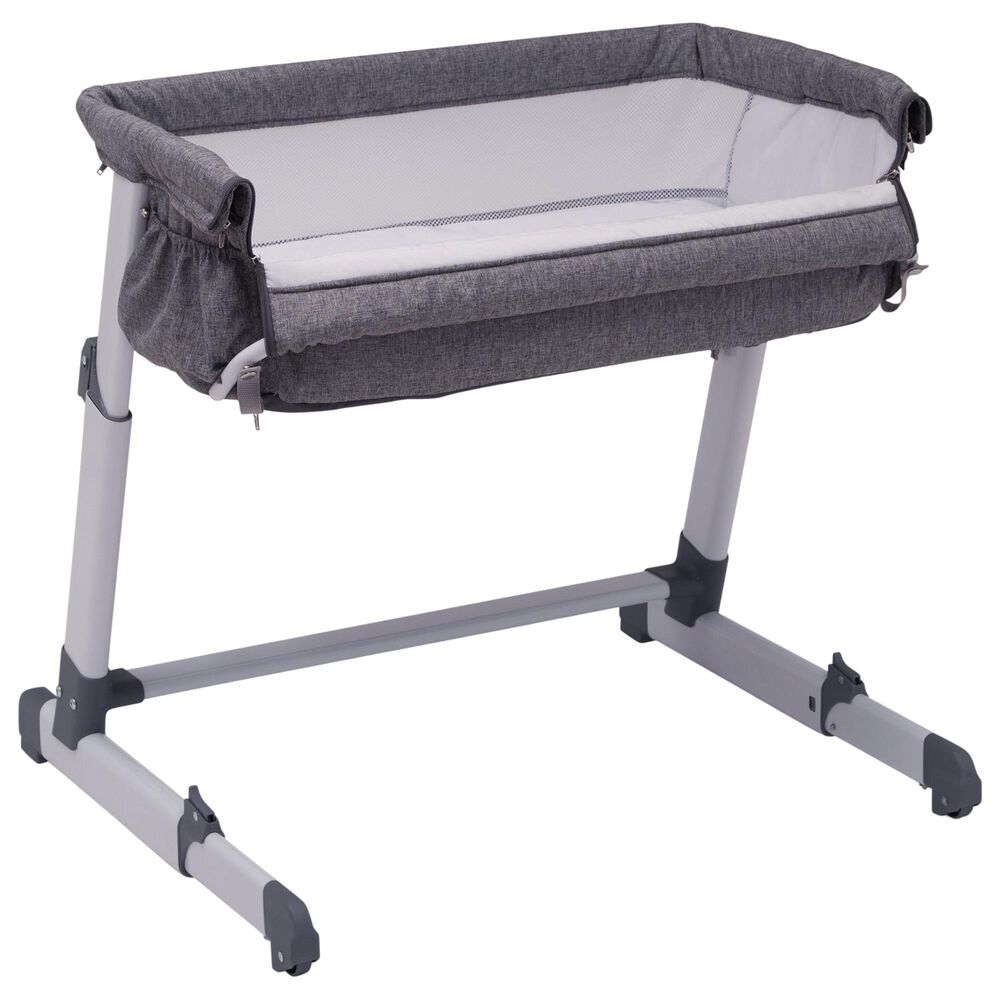 Delta Simmons Kids Dream Bedside Baby Bassinet in Grey Tweed, , large