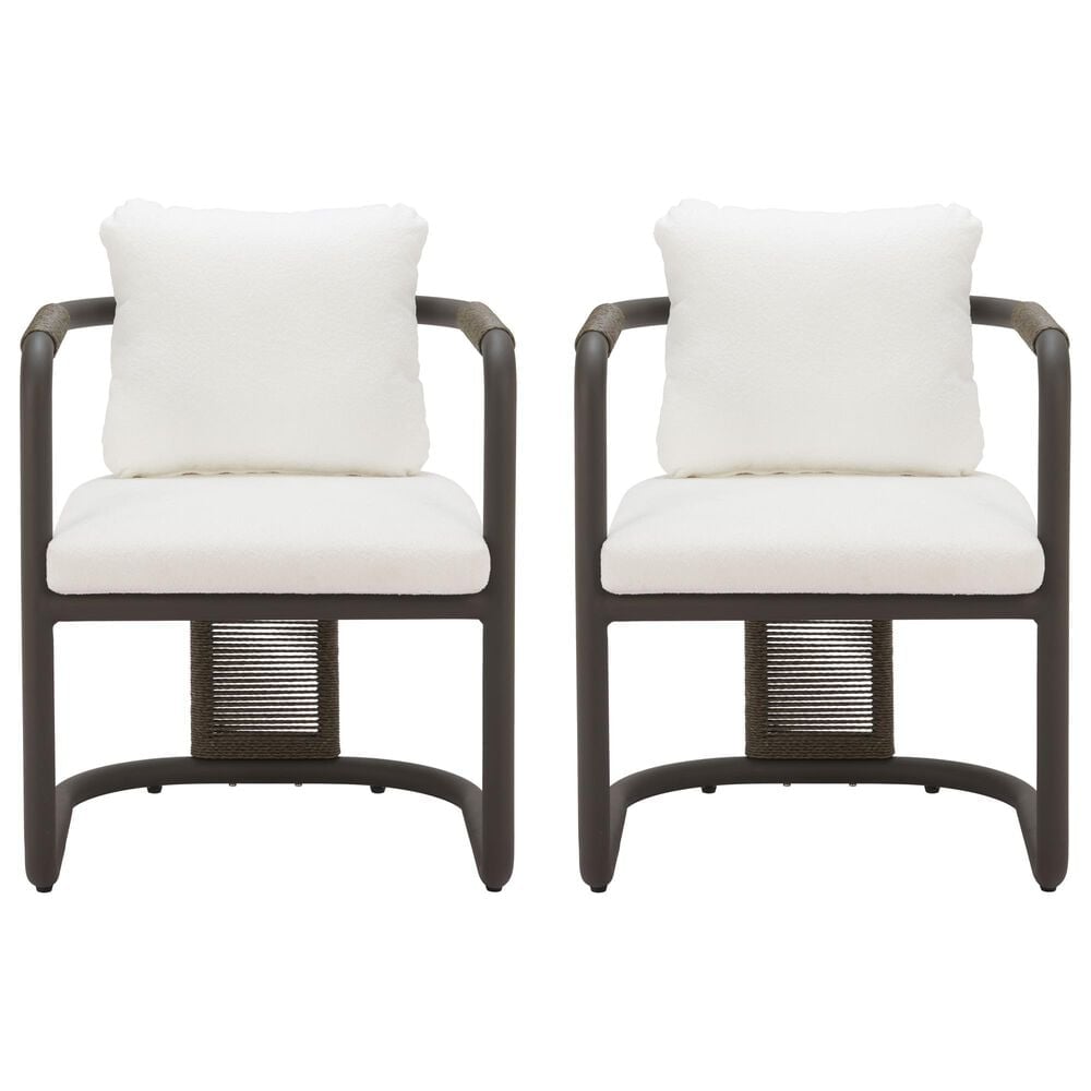 Zuo Modern Ciel Outdoor Dining Chair in Ivory (Set of 2), , large