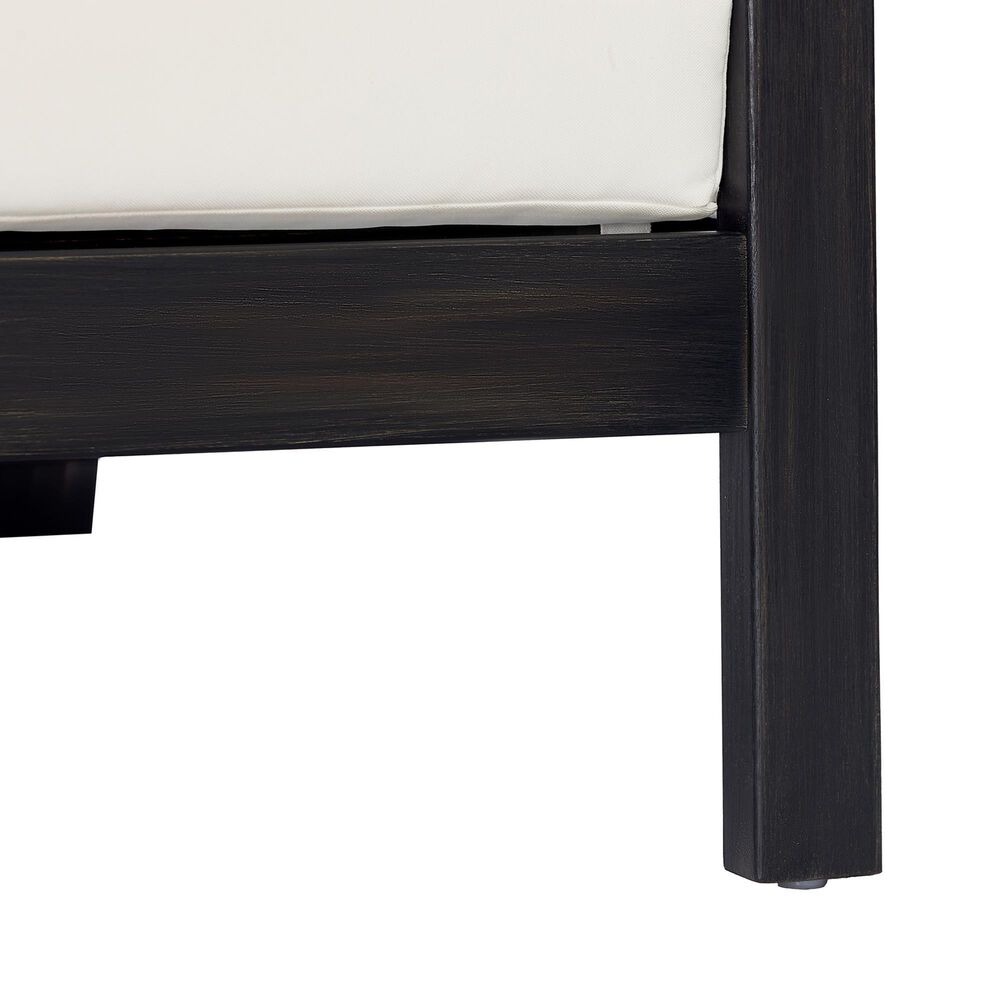 HOMLUX Outdoor Club Chair with Black Textilene Accents in White, , large