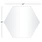 Maple and Jade 40" Hexagon Wood Wall Mirror with Thin Minimalistic Frame in White, , large