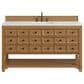 James Martin Malibu 60" Single Bathroom Vanity in Amber Birch with 3 cm Eternal Jasmine Pearl Quartz Top and Rectangular Sink, , large