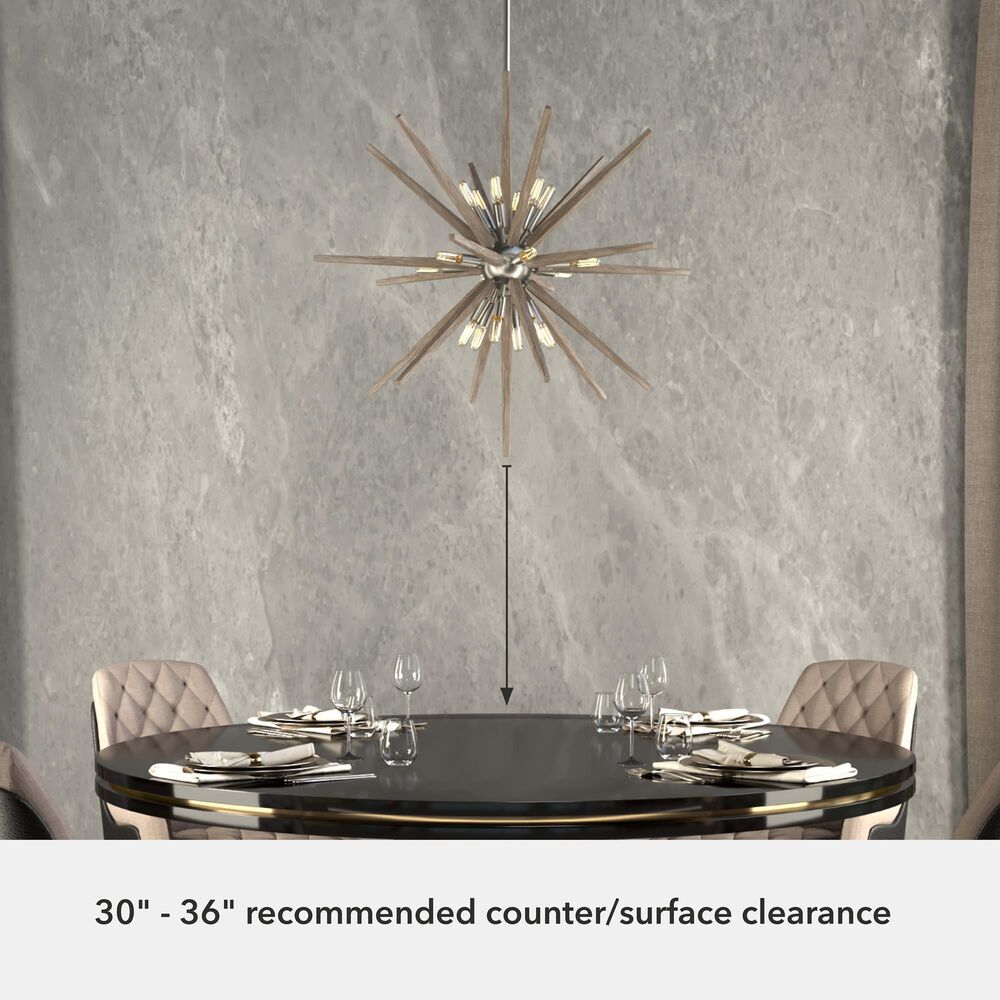 Hunter Jupiter Star 18-Light Pendant in Brushed Nickel, , large