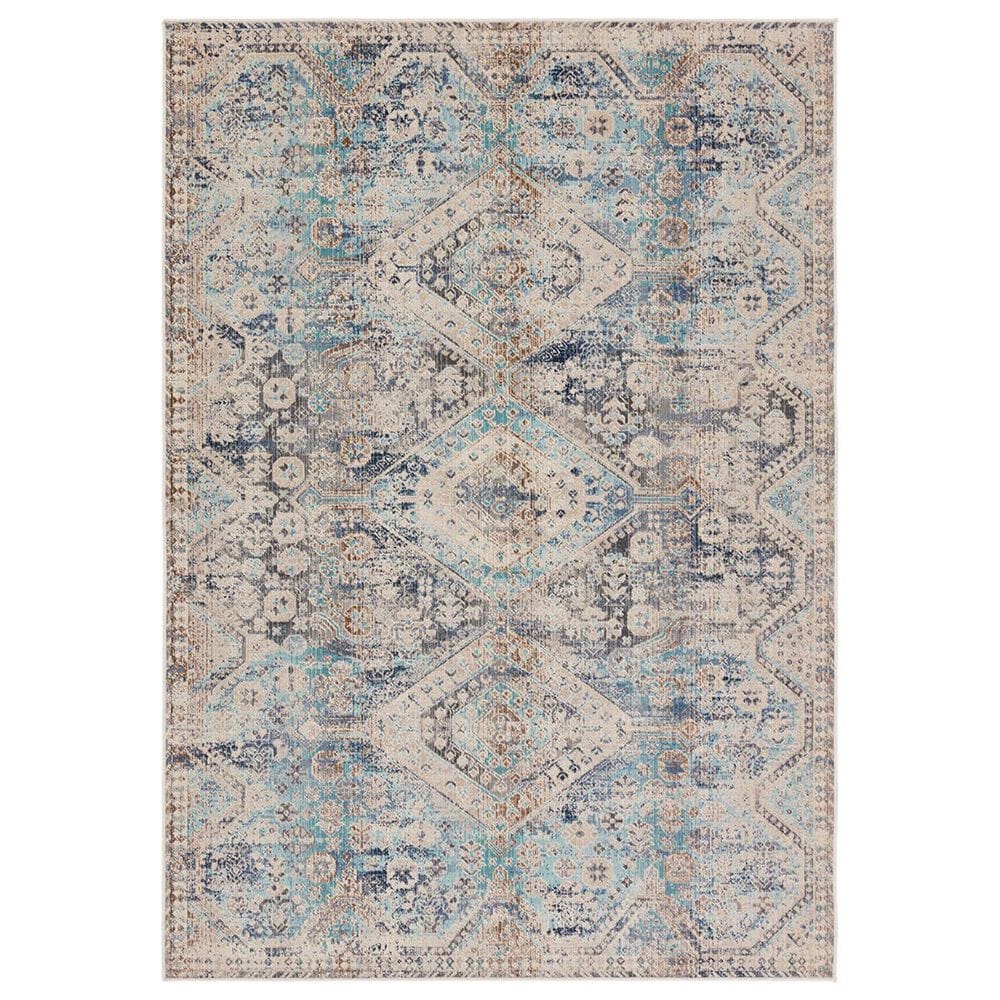 Jaipur Bequest Marquess 3" x 8" Citadel, Rainy Day, Otter, Forged Iron and Gray Mist Indoor/Outdoor Runner, , large
