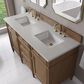 James Martin Brittany 60" Double Bathroom Vanity in Pecan with 3 cm Lime Delight Silestone Top and Rectangular Sinks, , large