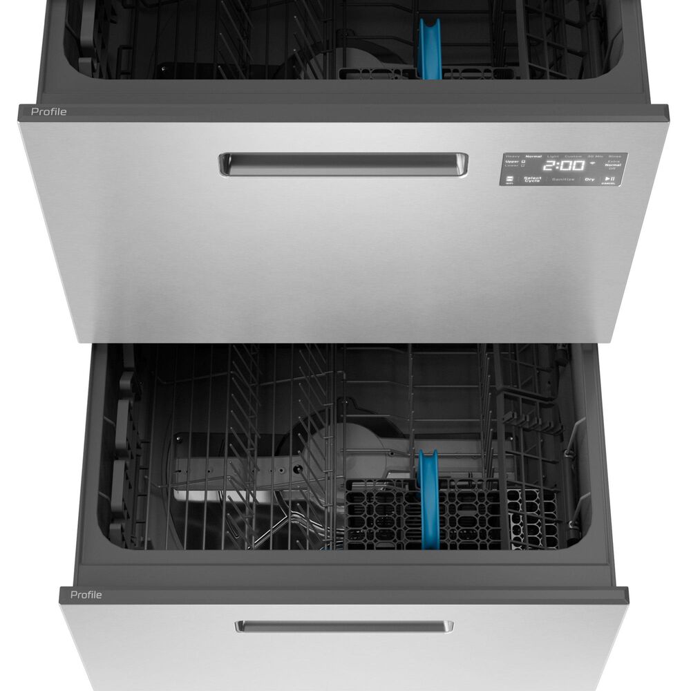 GE Profile 24&quot; Dishwasher Double Drawer in Stainless Steel, , large