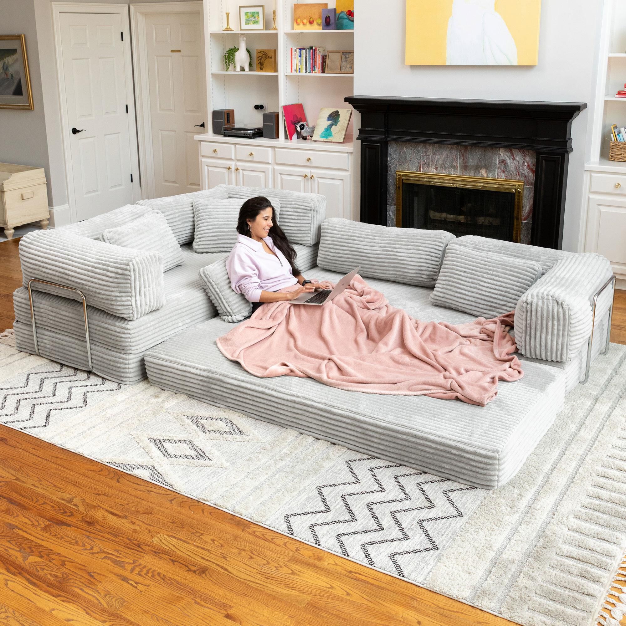 Jaxx Unsofa 2-Piece Modular Right Facing L-Shaped Sectional in