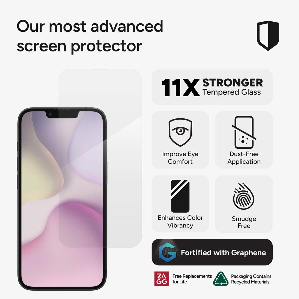 Zagg InvisibleShield XTR4 Screen Protector for Apple iPhone 16e/14/13 Pro/13 in Clear, , large