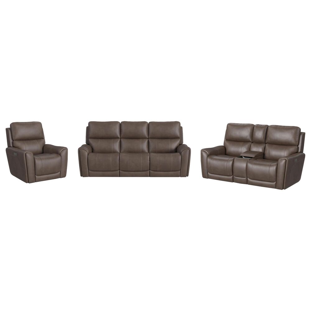 Oxford Furniture Carter 3-Piece Power Reclining Living Room Set in Cappuccino, , large