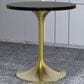 Leisuremod Verve 27" Round Dining Table with MDF Top in Brushed Gold and Black - Table Only, , large