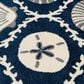 Central Oriental Terrace Tropic Coastal Coral Lattice 5" x 7"3" Sapphire and Snow Area Rug, , large