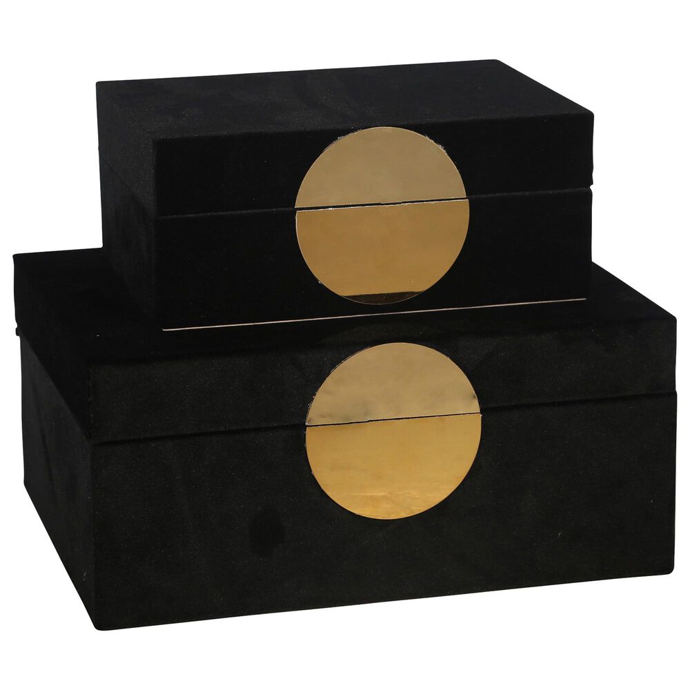 Sagebrook Home Jewelry Box in Black and Gold (Set of 2), , large
