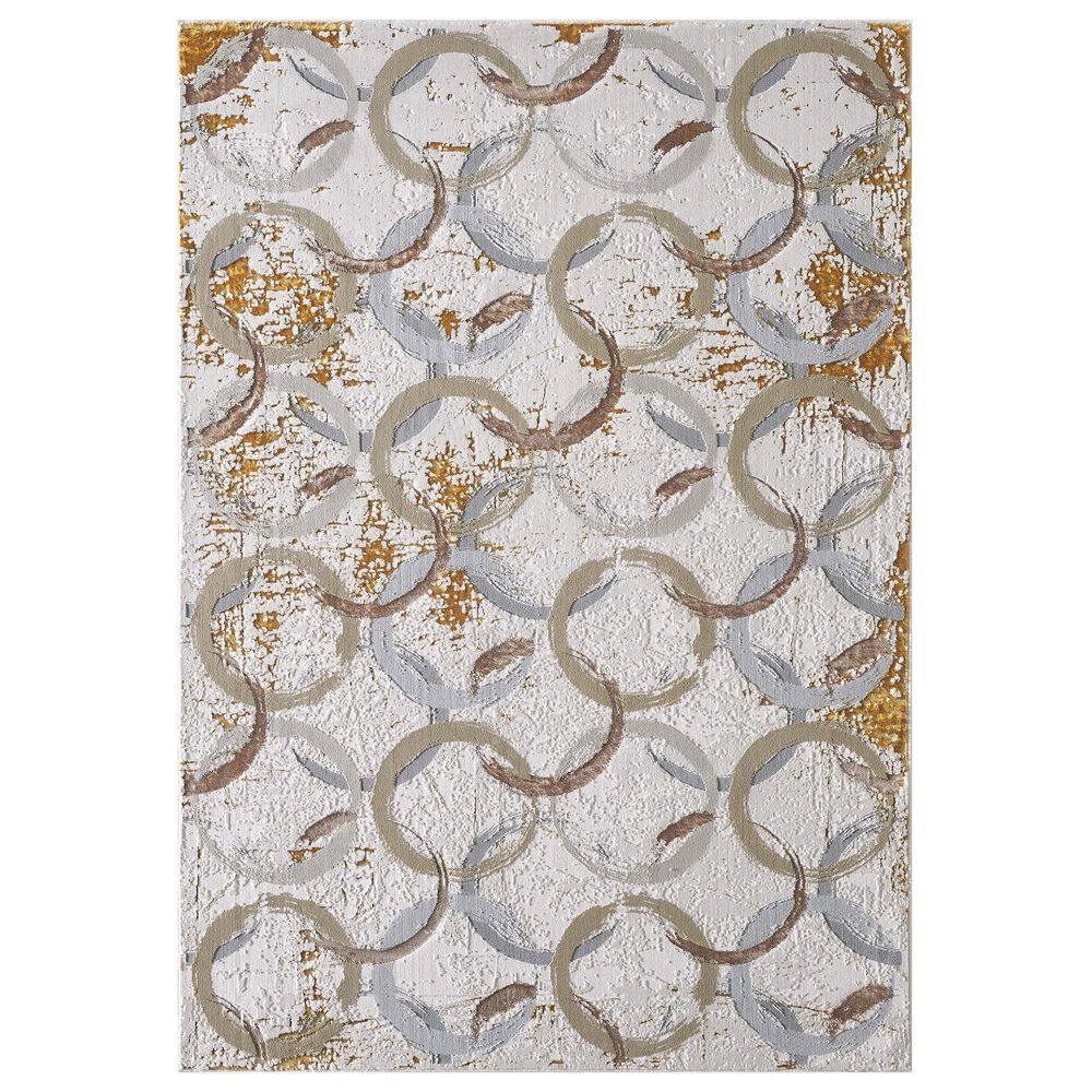 Kas Oriental Rugs Luna Visions 3"3" x 4"11" Gold Area Rug, , large