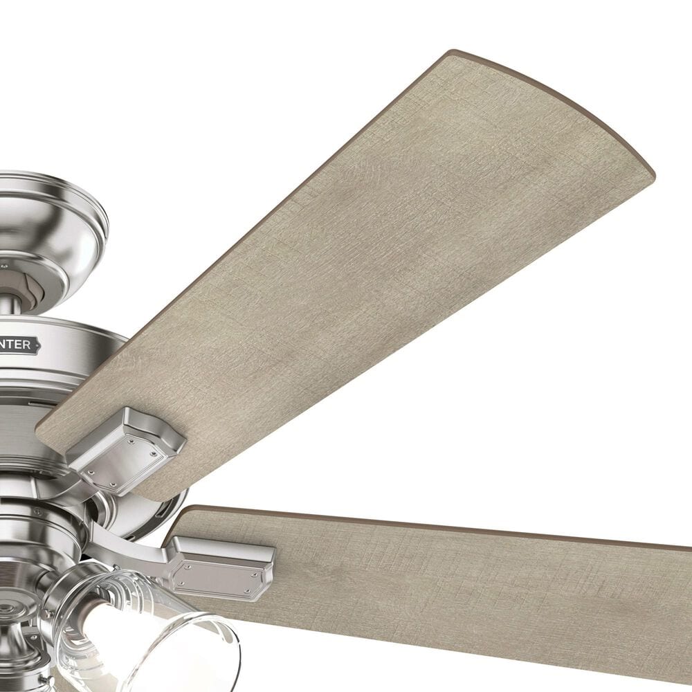 Hunter Crestfield 52&quot; Remote Ceiling Fan with LED Lights in Brushed Nickel, , large