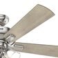 Hunter Crestfield 52" Remote Ceiling Fan with LED Lights in Brushed Nickel, , large