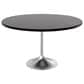 Leisuremod LeisureMod Verve Collection 48 Round Dining Table, Brushed Chrome Base with Black MDF Top, , large