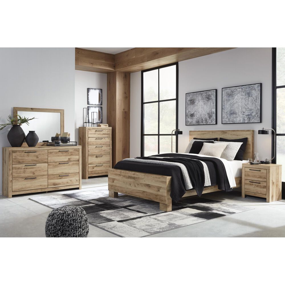 Ashley Hyanna 5-Piece King Bedroom Set in Golden Rustic, , large