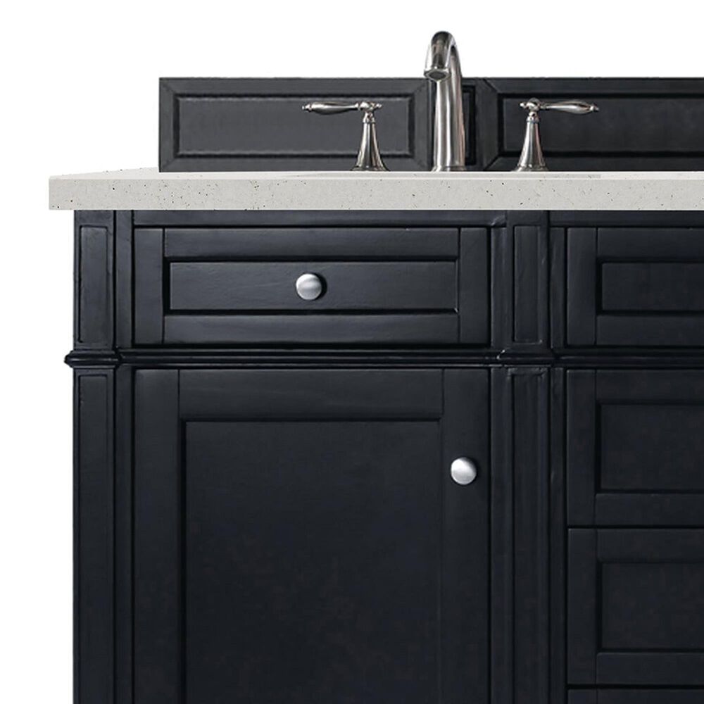 James Martin Vanities Brittany 60&quot; Double Bathroom Vanity in Black Onyx with 3 cm Lime Delight Quartz Top and Rectangular Sinks, , large