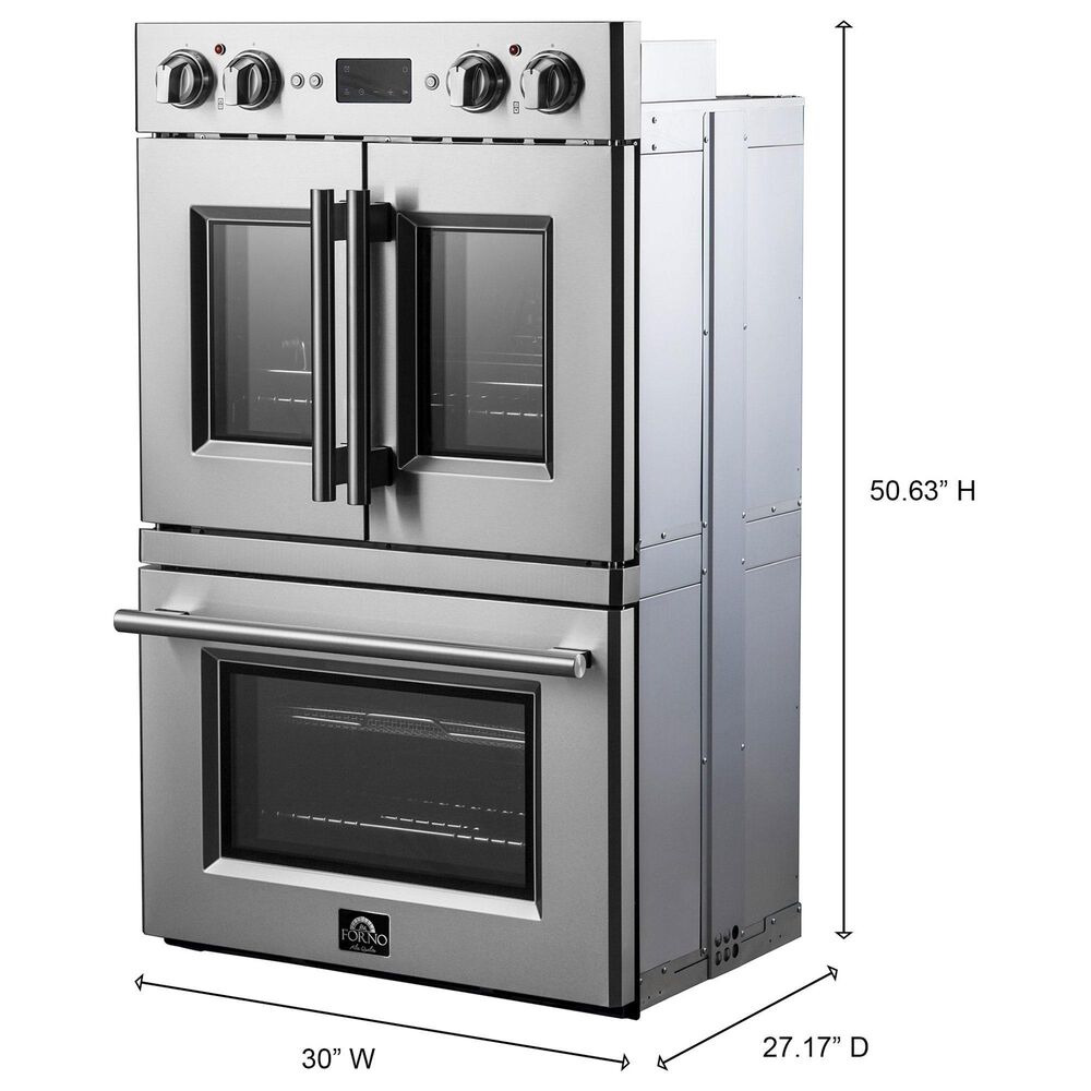 Forno Gallico 30" Double Electric Wall Oven with French Door in Stainless Steel, , large