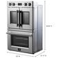 Forno Gallico 30" Double Electric Wall Oven with French Door in Stainless Steel, , large