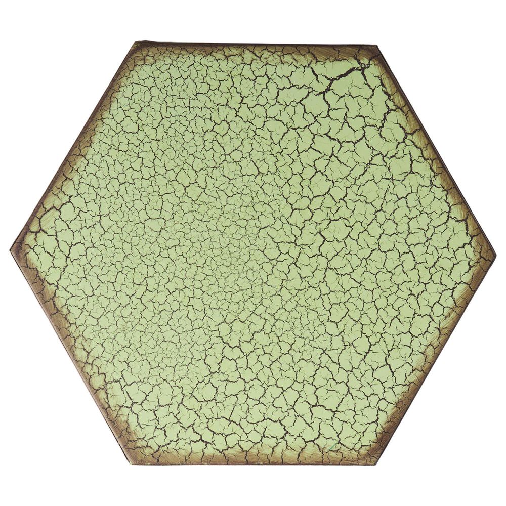 Hearth and Haven Eliana 2-Piece Outdoor Hexagon Metal Side Table Set with Sunburst Cut Out Design in Green, , large