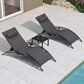 HOMLUX 3-Piece Oversized Patio Chaise Lounge Set in Grey, , large