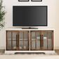 Walker Edison Abigail 58" TV Stand in Brushed White/Rustic Oak, , large