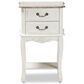 Baxton Studio Amalie 2-Drawer End Table in White and Oak, , large